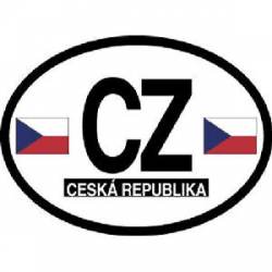 CZ Czech Republic Ceska Republika - Reflective Oval Sticker