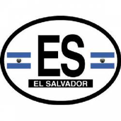 ES El Salvator El Salvador - Reflective Oval Sticker