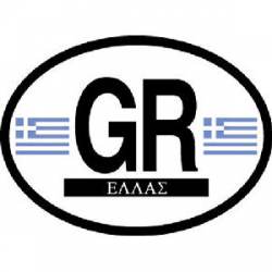 GR Greece - Reflective Oval Sticker
