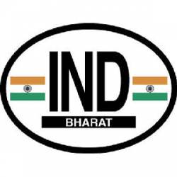 IND India Bharat - Reflective Oval Sticker