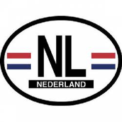 NL The Netherlands Nederland - Reflective Oval Sticker
