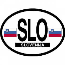 SLO Slovenia Slovenija - Reflective Oval Sticker