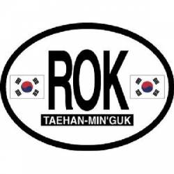 ROK South Korea Taehan-Min'Guk - Reflective Oval Sticker