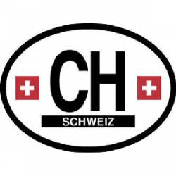 CH Switzerland Schweiz - Reflective Oval Sticker