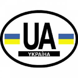 UA Ukraine Ykpaiha - Reflective Oval Sticker