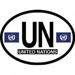 UN United Nations - Reflective Oval Sticker