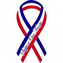 RWB Support our Troops - Static Cling