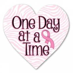 Breast Cancer Awareness One Day At A Time - Heart Magnet