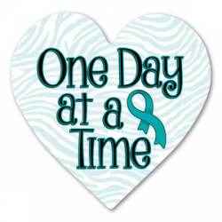 Cervical Cancer Awareness One Day At A Time - Heart Magnet