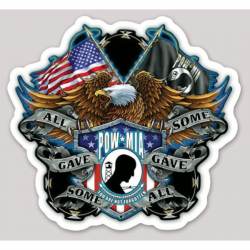 All Gave Some Some Gave All POW American Flag Eagle - Vinyl Sticker