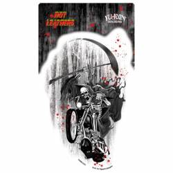Hot Leathers Grim Reaper On Motorcycle - Vinyl Sticker