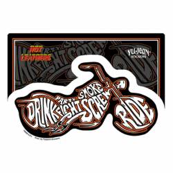 Drink, Ride, Fight Motorcycles Hot Leathers - Vinyl Sticker