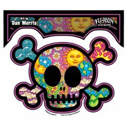 Cute Skull Sun Moon Earth - Vinyl Sticker