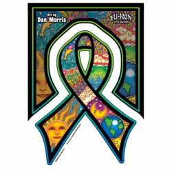 Dan Morris Earth Day Peace Ribbon - Vinyl Sticker