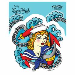 Sailor Girl Pin Up Girl - Vinyl Sticker