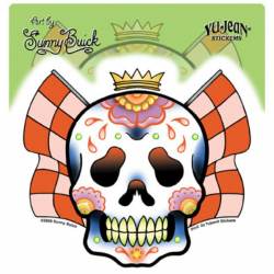 Sunny Buick Racking Skull - Vinyl Sticker