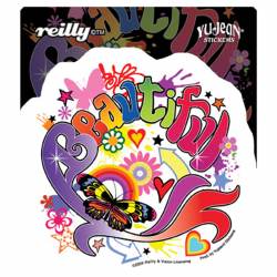 Beautiful  Rainbow Butterfly - Vinyl Sticker