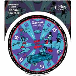 Kalynn Campbell Wolf Pinup Gameboard  - Vinyl Sticker