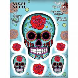 Rose Skull Sticker Sunny Buick - Sheet Of 6 Vinyl Stickers