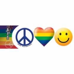 Peace Love Happiness Rainbow LGBTQ - Vinyl Sticker