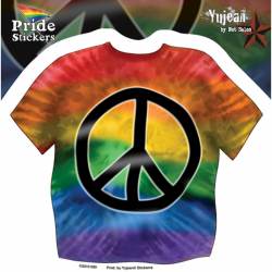 Tie Dye Rainbow Pride Peace T-Shirt - Vinyl Sticker