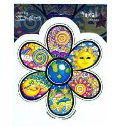 Dan Morris Earth Flower Sun Moon - Vinyl Sticker
