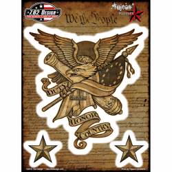 Duty Honor Country Eagle - Vinyl Sticker