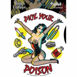 Pick Your Poison Pin Up Girl Cartoon - Vinyl Sticker