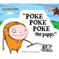 Poke Poke Poke The Puppy - Vinyl Sticker