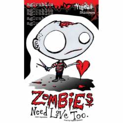Agorables Zombies Need Love Too - Vinyl Sticker