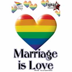 LGBTQ Pride Rainbow Marriage Is Love - Vinyl Sticker