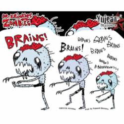 Dr. Krinkles Zombies Brains, Brains, Brains - Vinyl Sticker