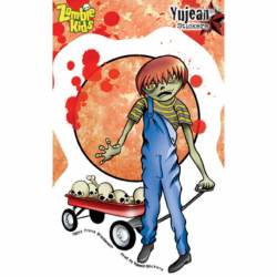 Zombie Kids Skull Wagon - Vinyl Sticker