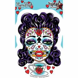 Sunny Buick Tea Sugar Skull Lady - Vinyl Sticker