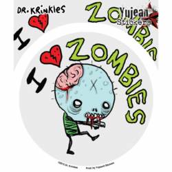 Dr. Krinkles I Love Zombies - Vinyl Sticker