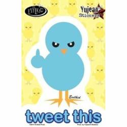 Tweet This Angry Bird Middle Finger - Vinyl Sticker