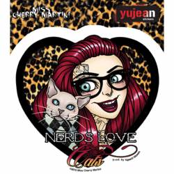 Miss Cherry Martini Cassie Nerds Love Cats - Vinyl Sticker