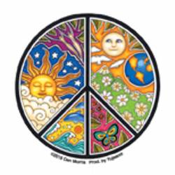 Dan Morris Mini Peace Sign Moon & Sun - Vinyl Sticker