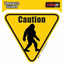 Sasquatch Bigfoot Caution  - Vinyl Sticker