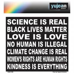 Sciene Is Real Love Is Love Kidness Is Everything - Vinyl Sticker