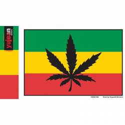 Rasta Flag With Weed Leaf - Vinyl Sticker
