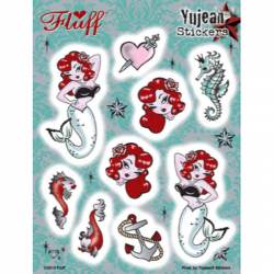 Fluff Molly Mermaid - Set of 10 Sticker Sheet