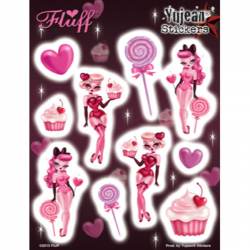 Fluff Sugar Dolls - Set of 10 Sticker Sheet
