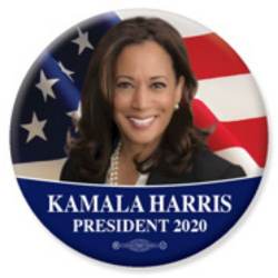 Kamala Harris President 2020 Flag Portrait - Campaign Button