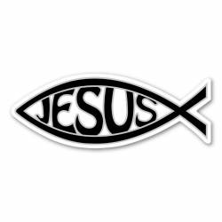 Black Jesus Fish - Magnet