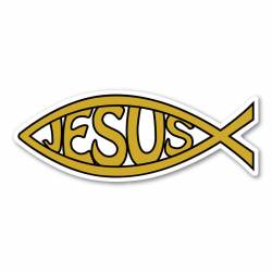 Gold Jesus Fish - Mini Magnet