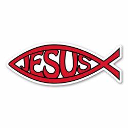 Red Jesus Fish Mini - Magnet