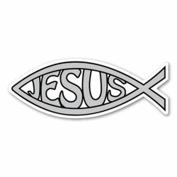 Silver Jesus Fish - Mini Magnet