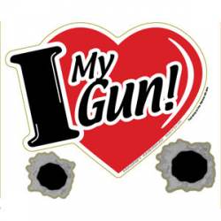 Pro I Love My Gun - Heart Magnet
