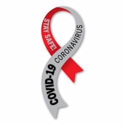 COVID-19 Coronaviru Stay Safe - Curvy Ribbon Magnet